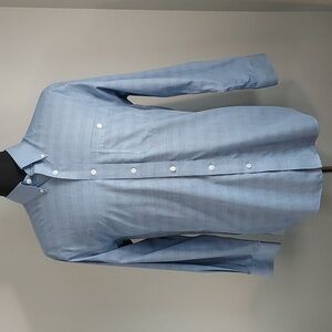 Orvis Sporting Blue White Plaid Long Sleeve Button Up Dress Shirt Size Medium